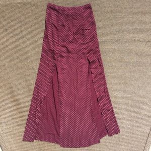 Burgundy Maxi Slit Skirt